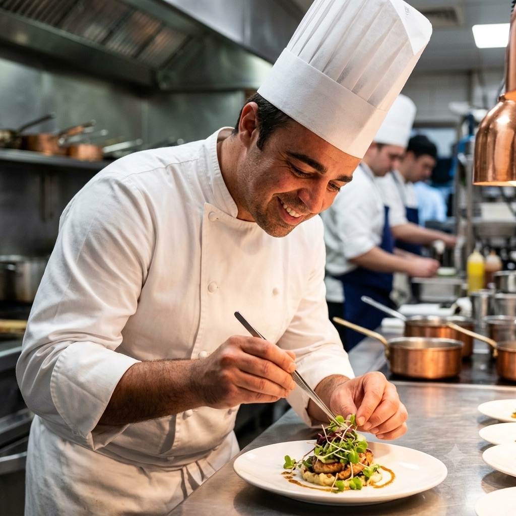 Le chef Alexandre Linsolas en cuisine